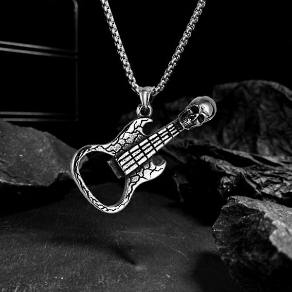 Retro Ölpresent för Män Dödskalle Gitarr Ölöppnare, Födelsedag Halloween Julklapp