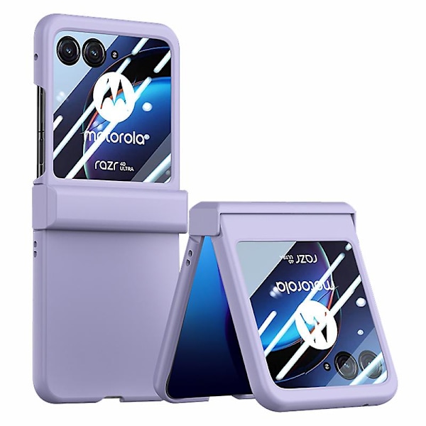 Telefoncover med hængsel og PC-dækning til Motorola Razr 40 Ultra 5G, med hærdet glas bagskærmbeskytter Purple