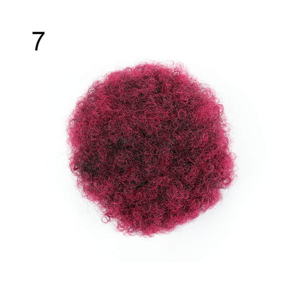 Afro Elastic Bull Peruk för kvinnor Värmebeständig kort lockigt vågigt Scrunchie hårstycke - 2#