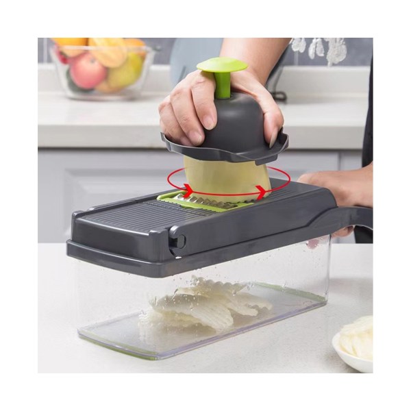 1 Set Bekväm Veggie Chopper High Hardness Bailer - Grå