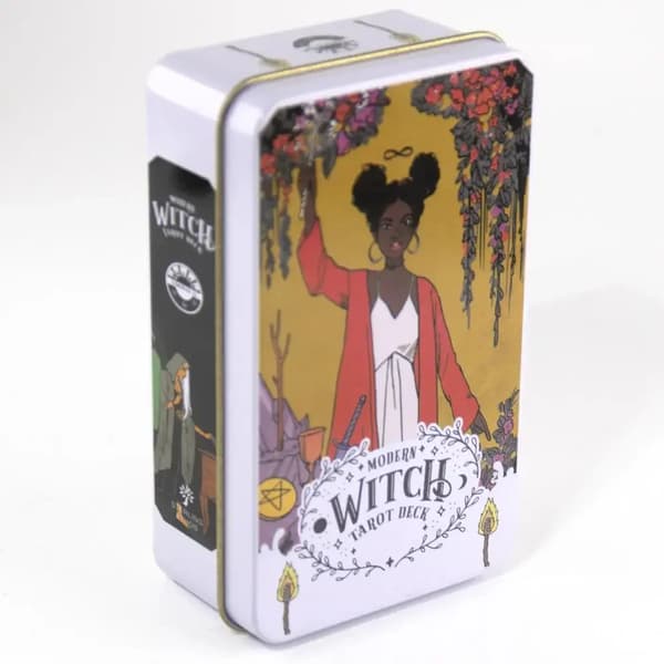 11*6,5 cm Modern Witch Tarotkortlek I Plåtask För Spådomsspel