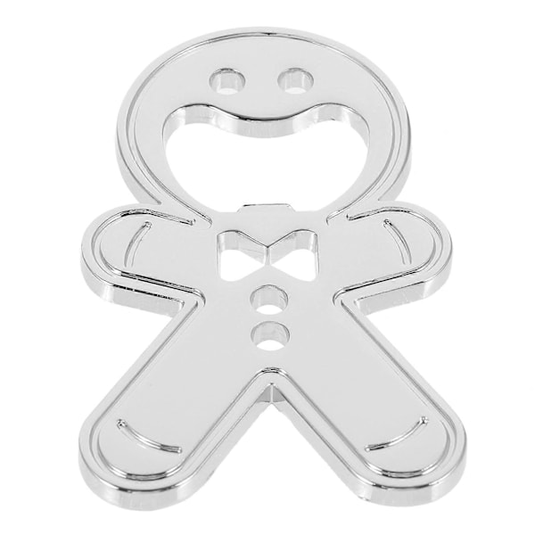Kreativ Flasköppnare Rostfritt Stål Pepparkaksgubbe Form För Jul Silver 7x4x0.2CM 1Set Silver 7x4CM