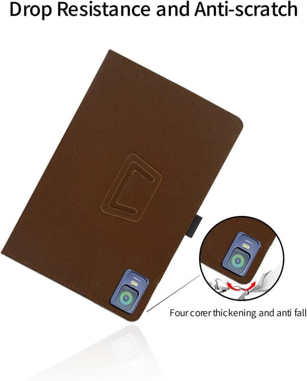 Fodral för XPPen Magic Drawing Pad 12.2\", PU-läder, vikbart stativ, pennhållare, handledsrem brun