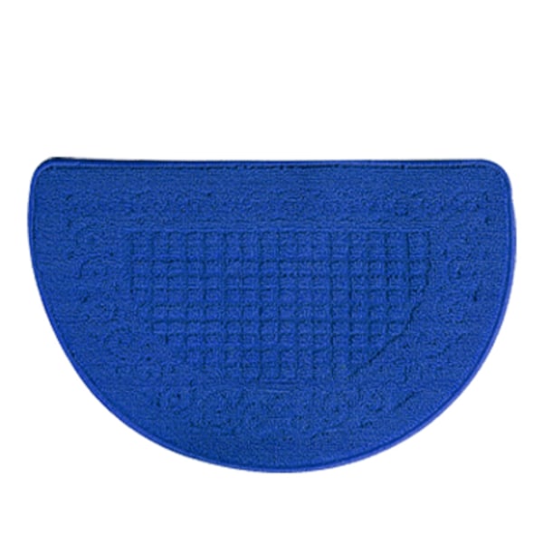 Halvcirkel Dörrmatta Halvcirkel Golvmatta Dammuppsamlare Polyesterfiber Stark Absorption Halkskydd för Utomhus Inomhus Blå 48x78cm / 18.9x30.7in