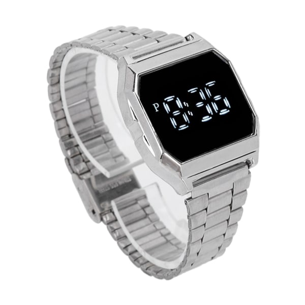 LED- watch för student Tetragonum Digital watch med viklås Alarmtid nattljusfunktion för dagligt bruk Silver