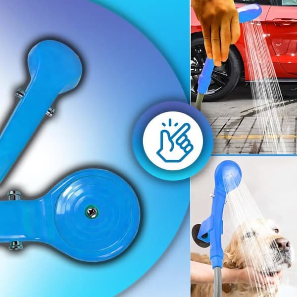 Bärbar campingdusch med 35–60 W vattenpump och 12 V bilkontakt