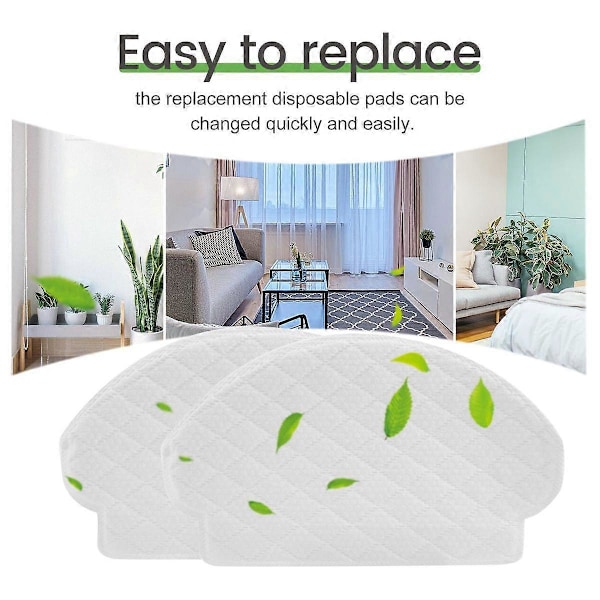 50 stk. engangs moppepuder kompatible med Ecovacs Deebot OZMO N7 / T5 / OZMO 920 / OZMO 950 robotstøvsuger White