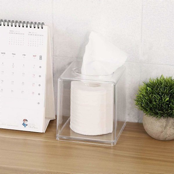 Akryl fyrkantig servettbox transparent kreativ servettbox enkel hushållsservettbox