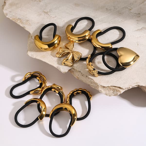 Hårringstilbehør i rustfrit stål til hestehale-styling JDH2404015-S