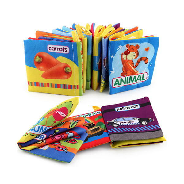 Cartoon Animal Numbers People Fruit Recognition Cloth Book Kids Educational Toy - 9