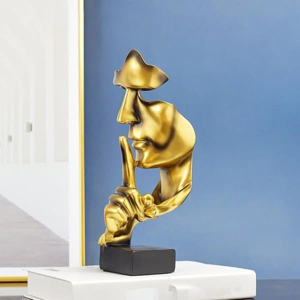 Stillhet er gull moderne minimalistisk abstrakt tenker-skulptur