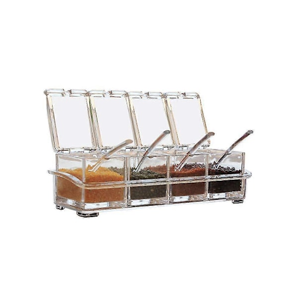 Kryddförvaringslåda Transparent Kryddförvaringsbehållare Kryddburkar