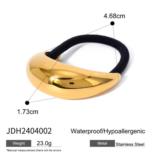 Statement Elektrobelagt Hårsløjfe i Rustfrit Stål til Hestehale-styling JDH2404002