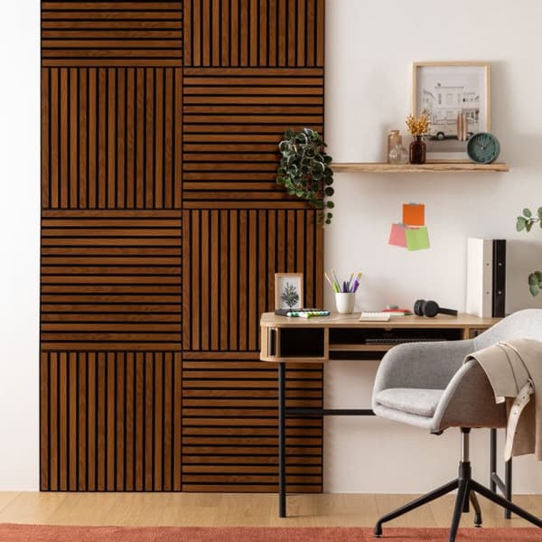 Colva dekorativ trepanel, 60 x 60 x 2,1 cm, valnøtteffekt