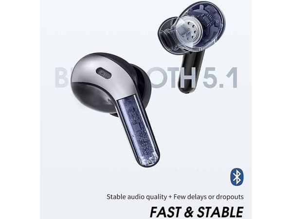 Ægte trådløse Bluetooth-øretelefoner i in-ear-stil med mikrofon, støjreducerende sort. black