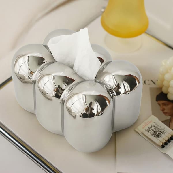Modern Tissue Box Marshmallows Keramisk Tissuebox Tissuehållare Omslag White Type B