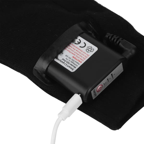 Vaskbare elektriske varmesokker, USB-lading, dobbeltsidig, temperaturkontroll, svart