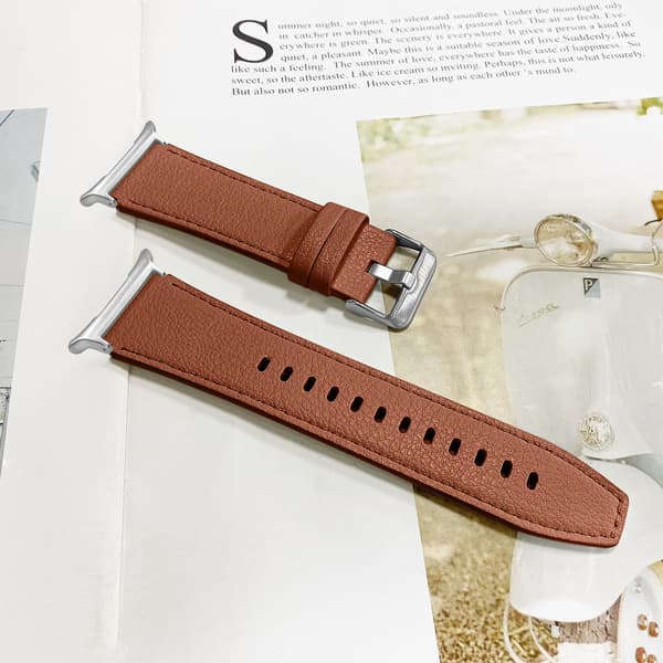 Læderurrem til Samsung Galaxy Watch 7 Ultra 47mm, Kaffe, Militærstil