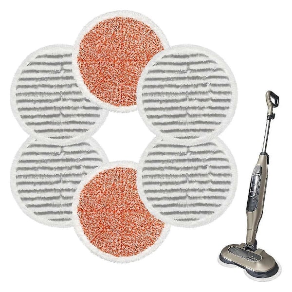 6 kpl S7000 Höyrymoppityynyjen korvaus S7000AMZ S7001 S7001TGT S7000 -sarjan höyrymoppiin, Microfi Orange  Gray