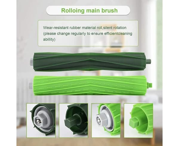 Automaattiset lianpoistopussit suodatin-kumiharjarullalla, Irobot Roomba E5 E6 E7 I7 I7+ E5 E6 -malleille