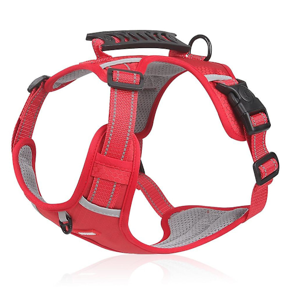 DUOMM HT-524 Hengittävä Lemmikkikoiran Valjas Heijastava Pennun Turvaliivi Ohjauskahvalla ST - Keltainen Red XL