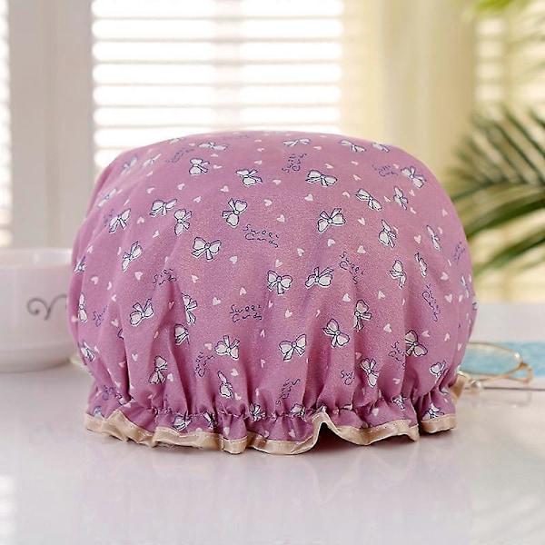 Dusjhette, store dusjhetter for kvinner med langt hår, dusjhårhette 1pcs Purple