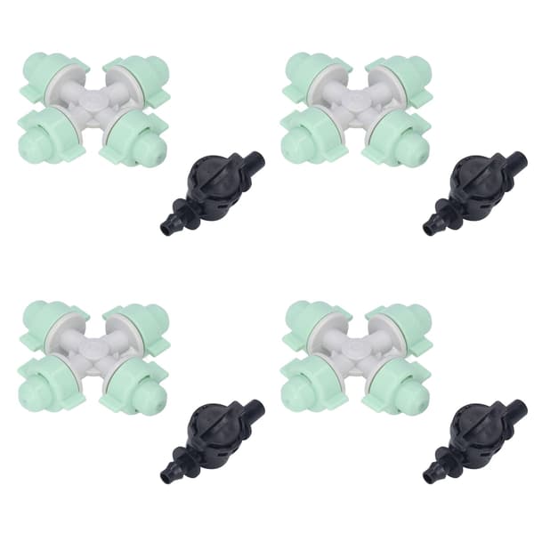 10 Set Cross Misting Spray Nozzle med 4/7mm Led Micro Irrigation Head för Gårdar Trädgårdssprinklers