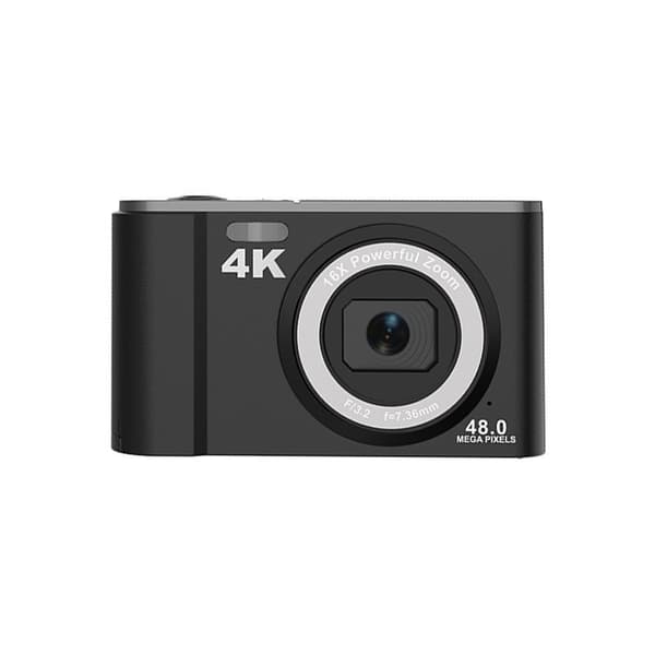 4K 48MP Digitalkamera, 16X Zoom, 2,8\" Skærm, Sort, Kompakt til Begyndere