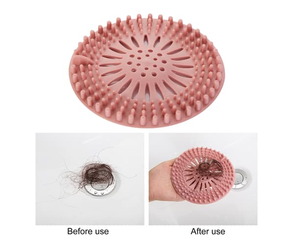 5 Styck Universal Hårstoppare Runt Handfat Dräneringsfilter - Rosa