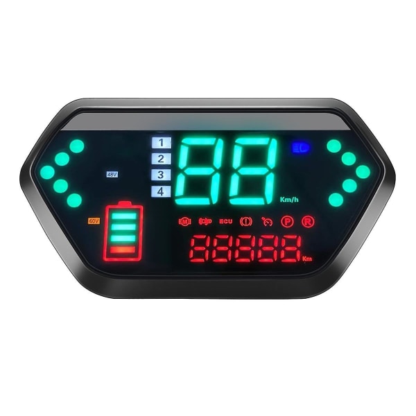 48V / 60V motorcykel vägmätare Digital LCD-skärm Varvräknare LCD hastighetsmätare för elmotorcykel