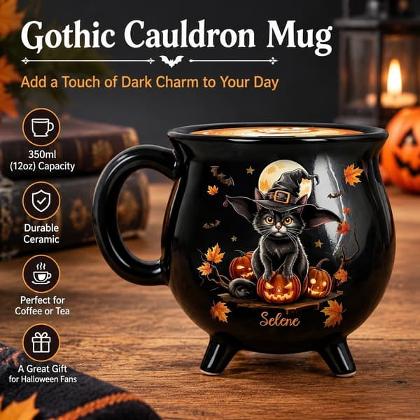Gotisk Kittelmugg 350ml Keramik, Alternativ C, Halloween Dryckesartiklar