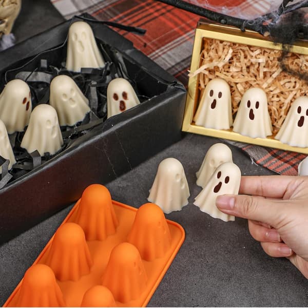 Halloween Spöke Silikon Bakform, Chokladkaka Isbitsform, Enkelförpackning Single pack
