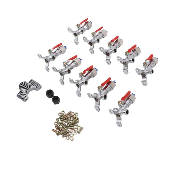 10PCS Atomizing Spray Nozzle Set Zinklegering Lantbruk Växt Vatten Misting Fläktmunstycke för Traktor Gräsmatta Landskapsbevattning