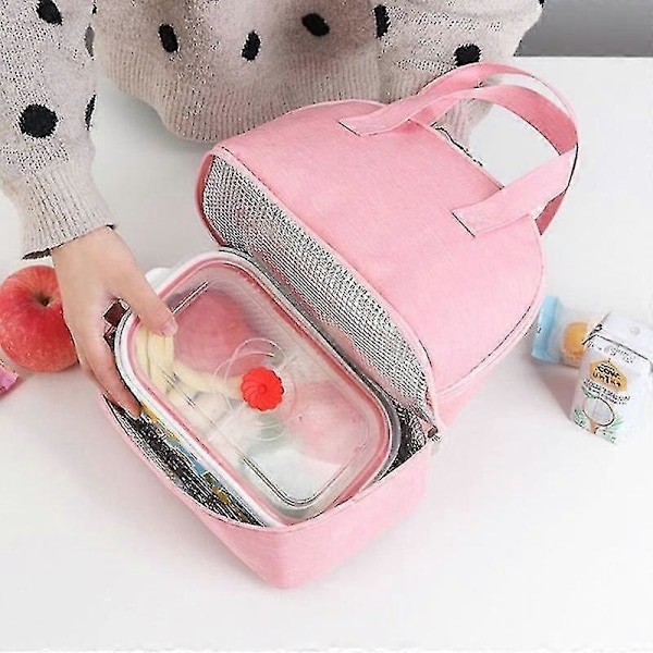 Bærbar Multifunksjonell Lunsjbag Dobbel Isolasjonsbag Isolasjon Lunsjboks Bag Gray