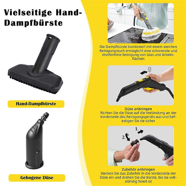 10-delars tillbehörsset för Kärcher ångtvättar SC1, SC2, SC3, SC4 As Shown