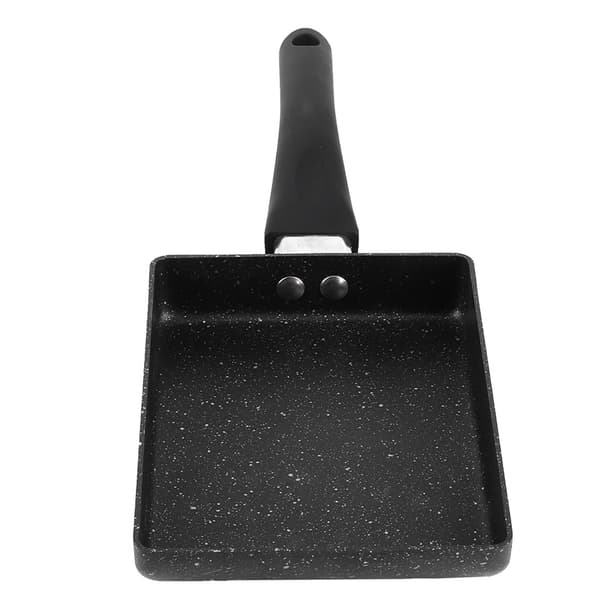 Tamagoyaki non-stick stekepanne, rektangulær, svart, omelettpanne med plasthåndtak