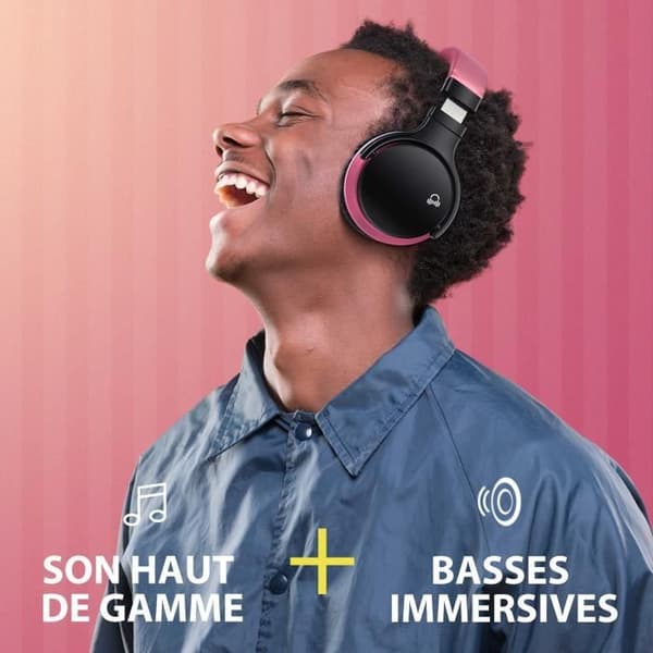 E7 BASIC C Rosa aktivt støydempende headset Bluetooth-headset trådløst headset