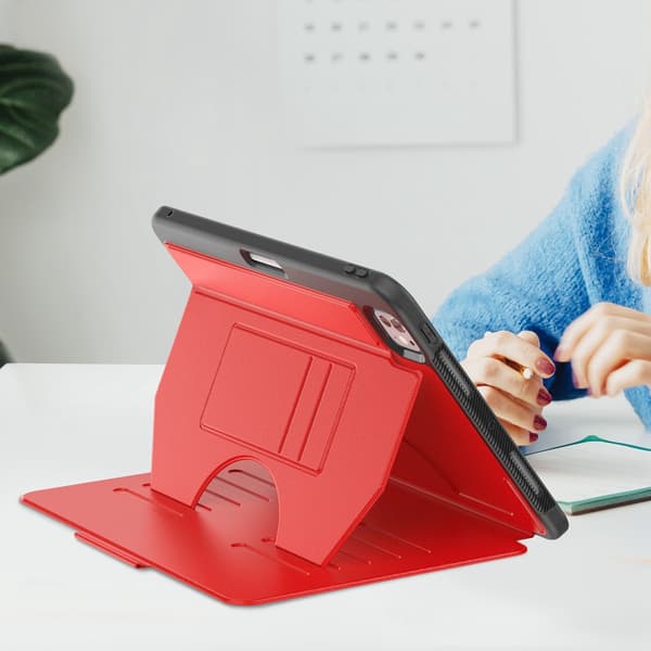 Magnetisk læretui til iPad Pro 11 2024, rød, med blyantholder