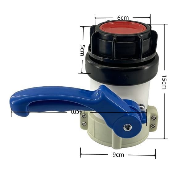 IBC Tote Tank Adapterhætte med 1/2\" plastikhane, blå eller sort LT-08