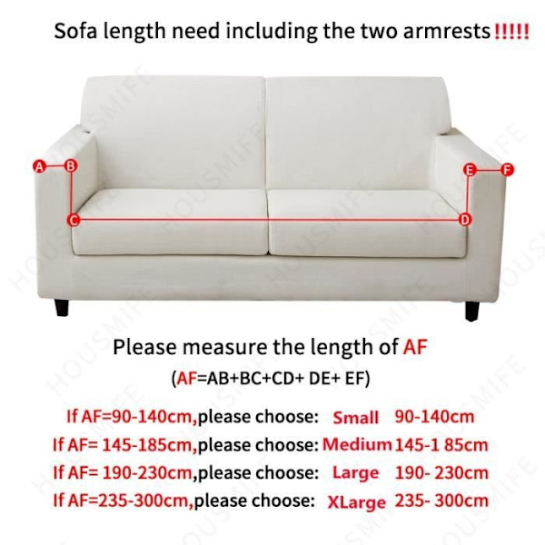 Ensfarvet strækbart sofa- og lænestolsbeskyttelsesbetræk til stue (145-185cm) 1 stk. Sort