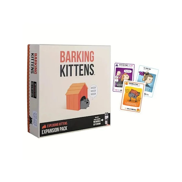 Barking Kittens Utvidelsessett - Enkle Familievennlige Selskapsspill - Kortspill for Voksne, Tenåringer & - 20 Kort Tillegg