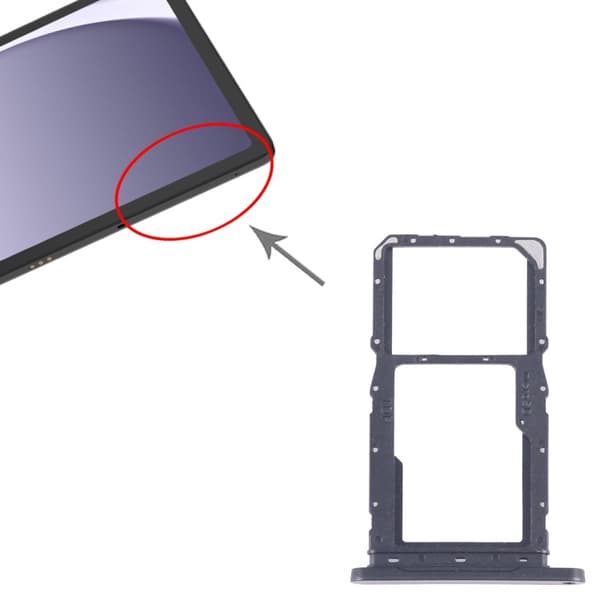 SIM- og Micro SD-kortskuff for Samsung Galaxy Tab A9+ 5G SM-X215-Dugt Silver