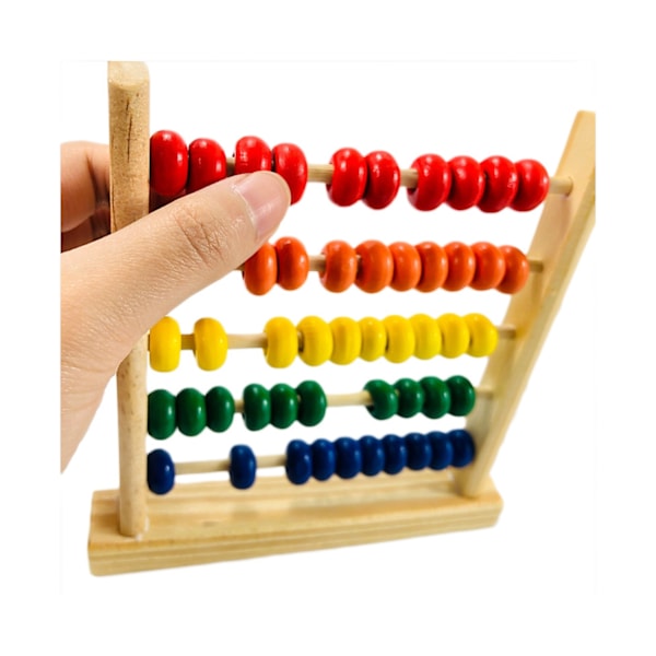 Børne 5-Rækkers Træperler Kugleramme Tælleramme Matematik Læring Pædagogisk Puslespil Legetøj