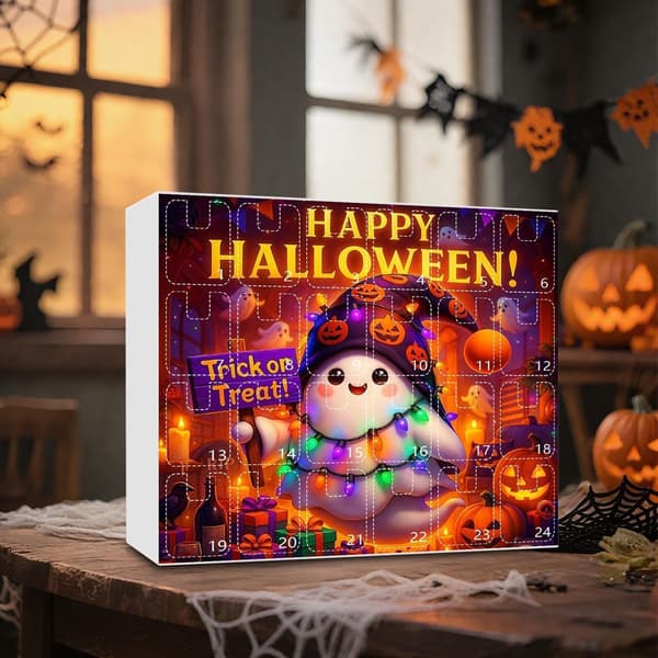 Nedräkningskalender för Halloween, 24-dagars spöke, akryl, stil E, 33x29cm