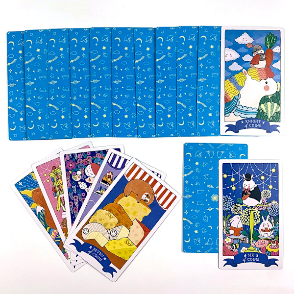 KAWAII Tarotkort Skæbne Spådomssæt Familiespil Brætspil For Begyndere 78 STK Tarotkort Sæt