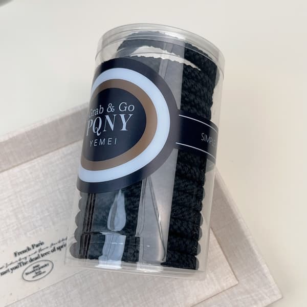 Elastisk flettet hestehaleholder til daglig hårstyling Black Mix 15 Pcs