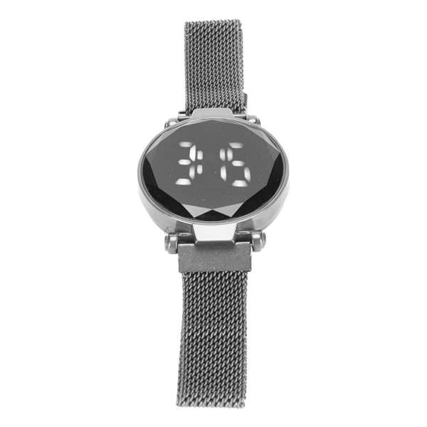 Kvinnor LED- watch LED-pekskärm Stor skärm Hållbar legering Modedesign Digital LED- watch för flickor Kvinnor Vuxen Silver
