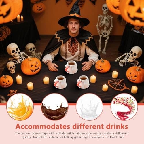 Halloween Spökmugg, Lila Keramisk Kaffekopp, 3.46\" Hög