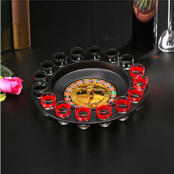 16-slots roulette-stil shotglas drikkehjul til festbrug