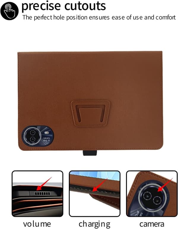 Etui til Teclast T70/Callsky-Tab Ctab 14 14\" Tablet, PU Læder, Foldbart Stativ, Blyantholder, Brun